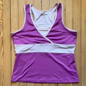 Y2K Sporty Chic VTG Two tone SportsBra Tank Purple Pink Large
